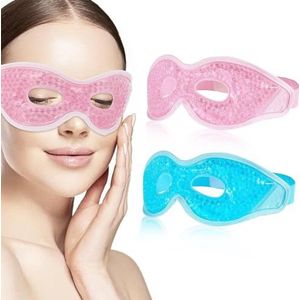 YOYEAH Oogmasker Verkoeling 2 stuks - Gel oogmasker voor warme en koude therapie, verkoelend slaapmasker, oogkoelingsmaskers, verstelbaar elastiek, geschikt voor thuis, op kantoor en op reis