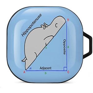 Math Hippo Oordopjes Hoesje Compatibel met Samsung Hard Shell Beschermhoes Zwart-Stijl