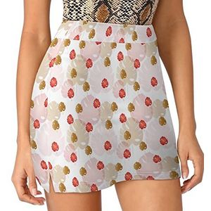 Rode En Bruine Bladeren Vrouwen Skorts Hoge Taille Tennisrok Gelaagde Korte Mini Rok Culottes Skorts Met Zakken XL