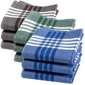 Merrysquare - Arthur model - Werk Zakdoeken - Groot formaat 40cm x 40cm - 9 Stuks - 100% Katoen