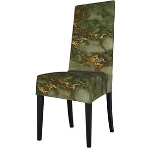 KemEng Luxe groen en goud marmer, stoelhoezen, stoelbeschermer, stretch eetkamerstoelhoes, stoelhoes voor stoelen