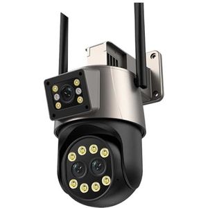 Bewakingscamera, 8MP 4K IP Camera Outdoor Camera Drie Lens 8X Zoom Ai Menselijk Detecteren Auto Tracking Survalance Camera(3Lens NO SD Card)