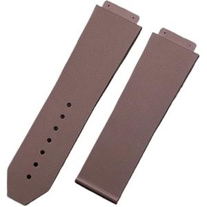 YingYou Horloge Accessorie Siliconen Riem Compatibel Met Hublot Band Horlogeband 25 * 19mm 22mm Gesp Horloge Band Classic Fusion Serie (Color : Brown, Size : WITH ROSE BUCKLE_25X19MM 22MM BUCKLE)