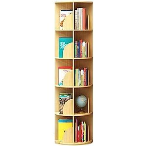 TsoLay Boekenplank, 360° draaibare boekenplank, creatieve boekenkasten van vloer tot plafond, open boekenkast, staand, voor slaapkamer, kantoor en woonkamer, boekenopslag