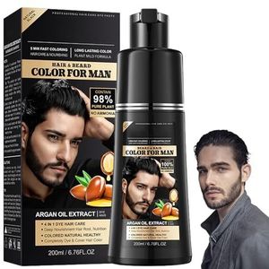 Haarkleurshampoo - Zwart - 200 ml - Met Arganolie - Natuurlijke Grijsdekking