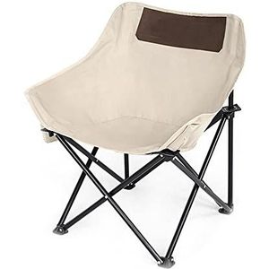 Lichtgewicht opvouwbare campingstoel for volwassenen Stabiele lage stoel Strandstoelen met draagtas Draagbare stoel for buiten Zand Gazon Concert Reizen Picknick (Color : Beige)