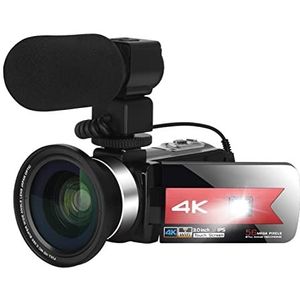 Videocamera Camcorder Vlogging 4K Video Camera For Vlog Recording 5 6MP 3.0 Inch 16X Digital Zoom Ir Night Vision WiFi Digital Camera Camcorder With Microphone Multifunctionele vlogcamera(128G SD card