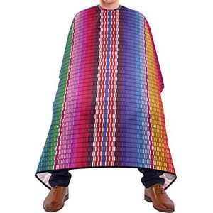 Haarknipschort 140x168cm, Mexicaanse Serape Strepen Haarstyling Cape Grote Salon Kapper Cape Verstelbare Kapper Jurk, Voor Volwassenen, Salon, Kinderen
