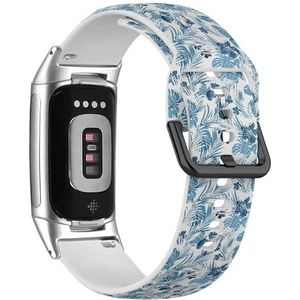 RYANUKA Zachte sportband compatibel met Fitbit Charge 5 / Fitbit Charge 6 (Camouflage Hawaiiaans) siliconen armband accessoire, Siliconen, Geen edelsteen
