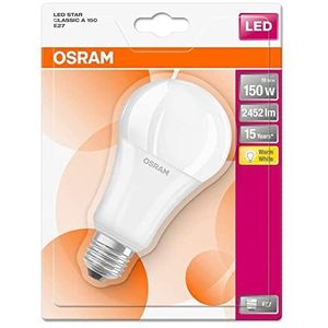 OSRAM LED lamp | Lampvoet: E27 | Warm wit | 2700 K | 19 W | mat | LED STAR CLASSIC A [Energie-efficiëntieklasse A++]