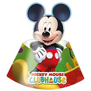 amscan Procos 81516 Playful Mickey, feesthoeden, 6 stuks, afmetingen 20 x 16,5 cm, gastgeschenk, carnaval, verjaardag, themafeest