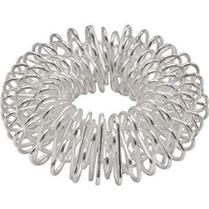 chi-enterprise Premium massagering voor de vingers, anti-stress, acupressuurring, anti-stress ring, acupressuurring, angxiety ring, 1 x zilver, klein