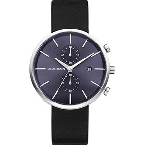 Jacob Jensen Heren Chronograaf Kwarts Horloge met Lederen Armband 621