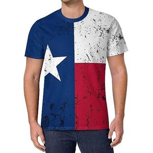Retro Texas State Flag heren T-shirt met korte mouwen casual ronde hals T-shirt mode zomer tops