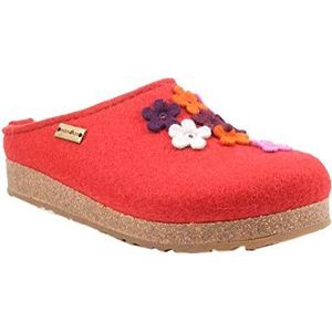 Haflinger, pantoffels dames Grizzly Admio 731051, grootte:42, kleur:Rood