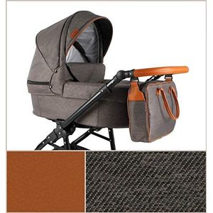 Lux4Kids Kinderwagen 3in1 2in1 Isofix Kleur Selectie Buggy Autostoel voor 2in1 without baby seat Brown For-04