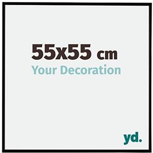 Your Decoration - Fotolijst 55x55 cm - Kunststof Fotolijst met Acrylglas - Ontspiegeld Glas - Uitstekende Kwaliteit - Zwart Mat - Evry,