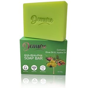 Demure AHA BHA PHA Zeep, salicylzuur, glycolzuur, lactobionzuur, poriënpeeling, huidverlichtend, hydraterend, voor lichaams- en gezichtsverzorging