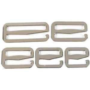 5/10 stuks 20-50mm metalen tri-glide schuifgesp tasband riemversteller haak band bikini bh sluiting doe-het-zelf hardware accessoires(Silver,38mm-5Pcs)