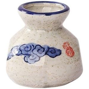 keramische tandenstokers, Retro Ceramic Cotton Swab Box Portable Creative Hydroponic Plant Jar Ornaments Storage Ornaments(Blue)