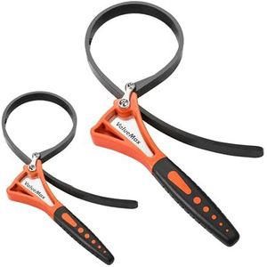 ValueMax 2 Stuks Bandsleutel Set, Rubberen Bandmoersleutel 460mm & 630mm, Universele Oliefiltersleutel Verstelbare Filterbandsleutelset voor Oliefilter, Douchekoppen, Kruikopener