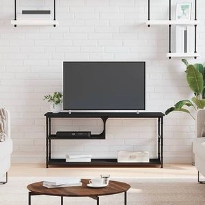 AJJHUUKI Entertainmentcentra en tv-standaards TV-meubel zwart 103x38x46,5 cm ontworpen houten en stalen meubels
