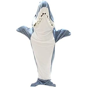LDFHOIN Dieren-cosplay kostuum nachtkleding, onesie pyjama dier pyjama overall, haai eendelige dierenpyjama voor heren, grijze haai eendelige jumpsuit, 82 x 85 inch, blauwgrijs, M