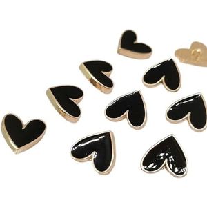 Knopen voor Jassen 10 MM Mini Zwart Goud Mode Hart Knoppen van Kleding Decor Kleine Knop voor Vrouwen Shirt Bloused Handwerken Naaien