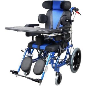 PP-Vic Mobiele Rolstoel Voor Cerebrale Parese, Medische Rolstoel Van Aluminiumlegering Met Volledig Verstelbare Rugleuning, Opvouwbare Handmatige Rolstoel Met Tafelondersteuning,Child