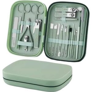 Manicureset, nagelknipperset, Manicureset 22 stuks in multicolor(Light Green)