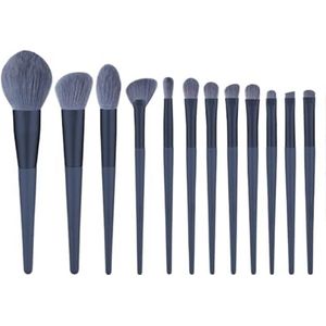 Multifunctionele Make-upborstel Make-upkwastenset Zachte Kwasten Houten Handvat 10 Stuks Gezichts- En Oogmake-upkwasten Oogmake-up Kwasten voor Dames(Blue)