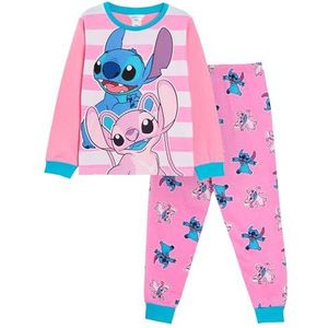 Lilo & Stitch-pyjama's voor meisjes, kinderpyjama met volledige lengte, T-shirt met lange mouwen en loungebroek, 5-14 jaar