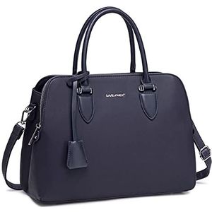 David Jones - Dames Bugatti Handtas Draagtas - Shopper Tote PU Leer Schoudertas - Veel Zakken Vakken Rits Crossbodytas - Vrouwen Meisje Tassen - Mode Stad Werk - Donkerblauw