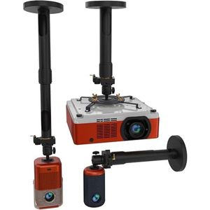 PropVue Universele projectorhouder - verstelbare plafond- of wandhouder voor kantoor- en thuisprojectoren - volledige beweging, eenvoudige installatie, 360° draaibaar, uitschuifbare lengte 13,8 inch