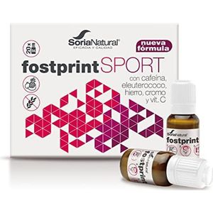 Soria Natural Fostprint Sport Gele, Vitamine B, C en D, cafeïne, ijzer, chroom, NADH, energie, vermindert vermoeidheid en vermoeidheid, 20 flessen