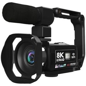 Videocamera, 8K digitale fotografie camera 48MP handheld DV 18x digitale zoom camera recorder 3'' LCD touchscreen draagbare opname camcorder(4G Camera No Card)