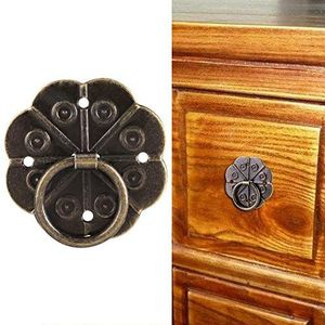 20 stks ijzeren meubels ring pull, antiek ijzeren handvat bloem patroon ladekast bureau deur ring knop pull hardware home decor(3 * 3cm)