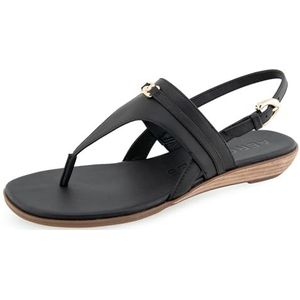 Aerosoles Gema platte damessandalen, zwart leer, 35 EU