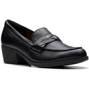 Clarks Charlten Echo Loafer voor dames, Zwart leder, 40 EU