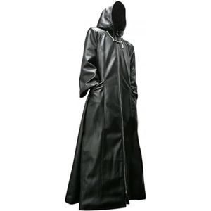 A&M Express Heren reverskraag volledige lengte lange mouwen jassen - mode trenchcoat winter warm gaming kostuum hoodie bovenkleding, Zwart1, S