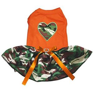 Petitebelle Camouflage hart puppy hondenjurk (oranje/camouflage, medium)