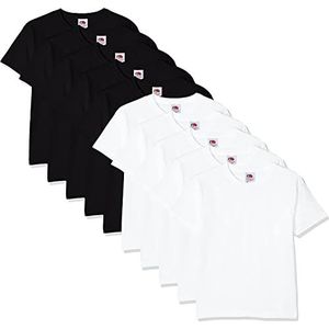 Fruit of the Loom Jongens T-shirt (verpakking van 10 stuks), meerkleurig (White/Black 30/36), 9-11 Jaren