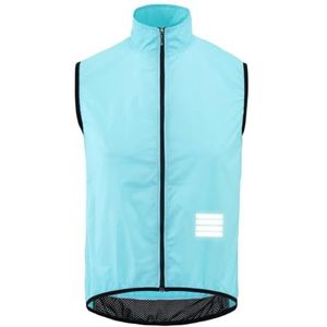 YGLEEULI Fietsjack Heren Fietsvest Winddicht Mouwloos Fiets Lichtgewicht Outdoor Winddicht Sportvest (BLAUW, 3XL)