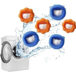 AURAMAX 6-delige wasverwijderaar, herbruikbare kleding, anti-wirwar adsorptie, haarvanger, wasbal, ontharing wasmachine ontharing reinigingsbal