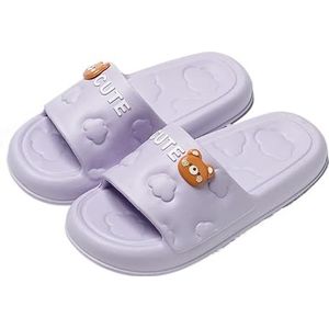 Non-slip Bathroom Slippers,Soft Slippers,Indoor And Outdoor Platform Pool Slippers Shower Slippers (Color : Purple, Size : 37-38)