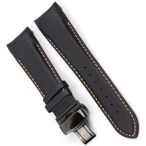 dayeer Leren horlogeband met gebogen uiteinde voor Tissot T035 Automatc Man horlogeband met stalen gesp polsband (Color : 15, Size : 23mm)