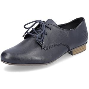 Rieker Dames zakelijke schoenen 51900, vrouwen veterschoenen, losse inlegzool, blauw 14, 37 EU