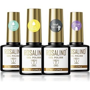 ROSALIND - Nagellak Set - 4PCS - 8ml - Base Coat - Glossy Top Coat - Matte Top Coat - Binding Agent