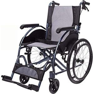 Zelfrijdende rolstoel, 45 cm, lichtgewicht mobiliteitshulpmiddel voor ouderen, gehandicapten en gehandicapte gebruikers, draagbare rolstoel voor onafhankelijkheid of conciërgegemak, draagbaar