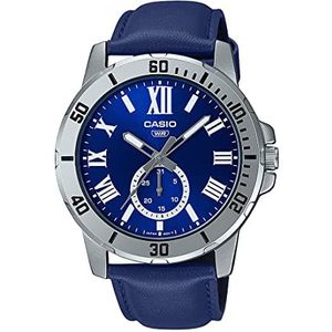 Casio Enticer mannen analoge blauwe wijzerplaat horloge-MTP-VD200L-2BUDF, Blauw, riem